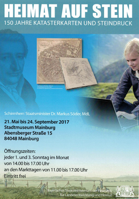 Plakat der Ausstellung Heimat auf Stein in Mainburg