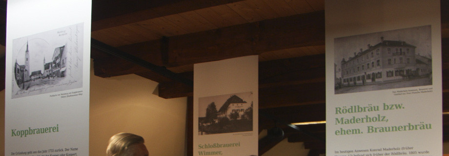 Banner in der Sonderausstellung Brauereien in Mainburg