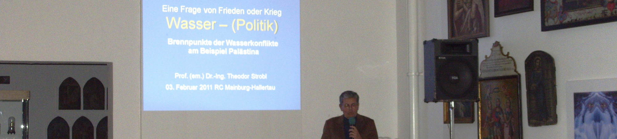 &quot;Wasser -- eine Frage von Krieg und Frieden am Beispiel von Palästina&quot;, Vortrag von Professor Strobl