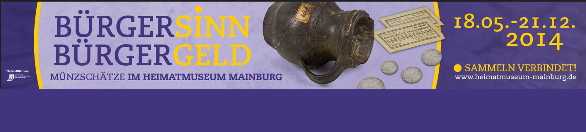 Banner zur Ausstellung Bürgersinn und Bürgergeld © Jörg Rudloff